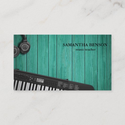 Piano Musician Visitekaartje with Music Note (Voorkant)