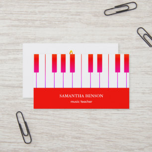 Piano Musician Visitekaartje with Music Note