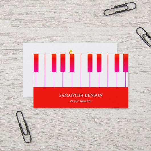 Piano Musician Visitekaartje with Music Note (Voorkant / Achterkant in situ)
