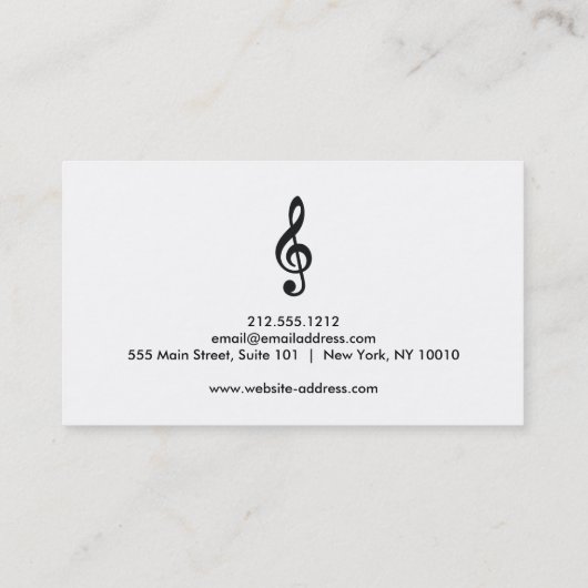 Piano Musician Visitekaartje with Music Note (Achterkant)