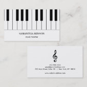 Piano Musician Visitekaartje with Music Note (Voorkant / Achterkant)