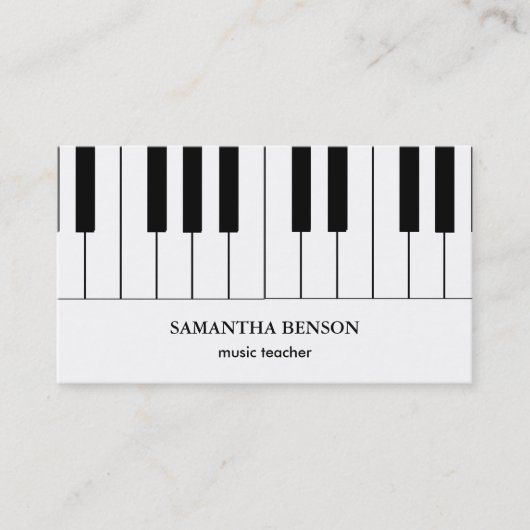 Piano Musician Visitekaartje with Music Note (Voorkant)