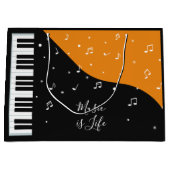 Piano Muziek aangepaste tekst grote geschenkzak Groot Cadeauzakje (Voorkant)