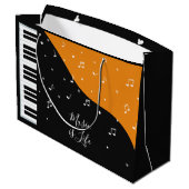 Piano Muziek aangepaste tekst grote geschenkzak Groot Cadeauzakje (Achterkant Gekanteld)