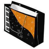 Piano Muziek aangepaste tekst grote geschenkzak Groot Cadeauzakje (Voorkant Gekanteld)