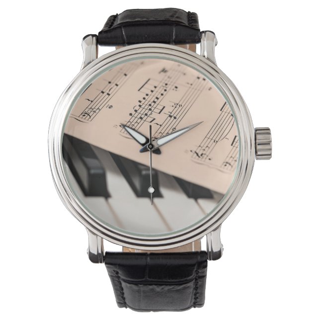 Piano Muziek Bladhorloge Horloge (Voorkant)