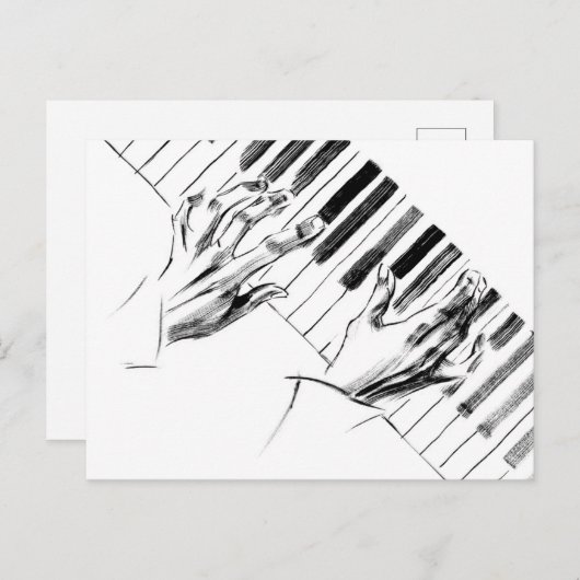 Piano-muziek Briefkaart (Voorkant / Achterkant)