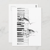 Piano-muziek Briefkaart (Voorkant / Achterkant)