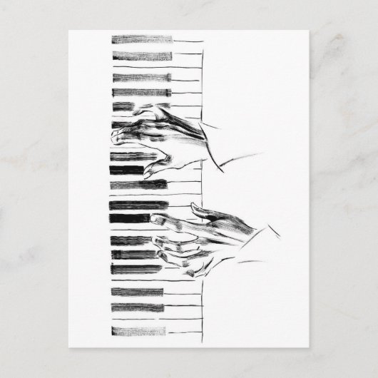 Piano-muziek Briefkaart (Voorkant)