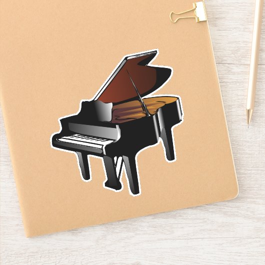 Piano.muziek, muziek, muziek sticker (Notitieboek)