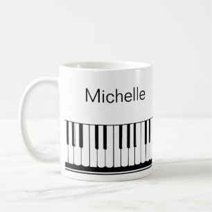 Piano Muziek Noten Script Naam Zwart Wit Coffee M Koffiemok