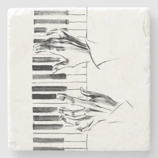 Piano-muziek Stenen Onderzetter (Voorkant)