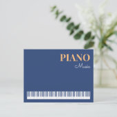 Piano Muziek Stijlvol Modern Muziekinstrument Blau Briefkaart (Staand voorkant)