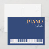 Piano Muziek Stijlvol Modern Muziekinstrument Blau Briefkaart (Voorkant / Achterkant)