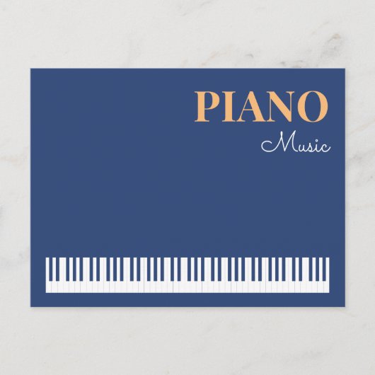 Piano Muziek Stijlvol Modern Muziekinstrument Blau Briefkaart (Voorkant)