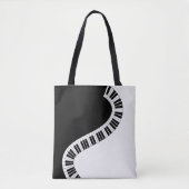 Piano muziek toetsenbord zwart wit muziek leraar tote bag (Voorkant)