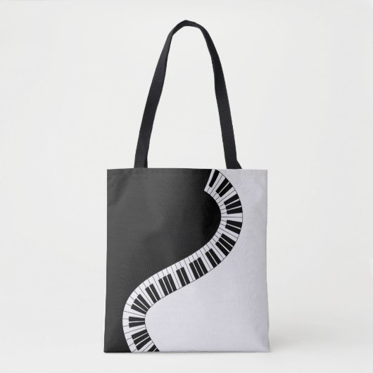 Piano muziek toetsenbord zwart wit muziek leraar tote bag (Voorkant)
