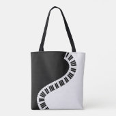 Piano muziek toetsenbord zwart wit muziek leraar tote bag (Achterkant)