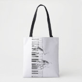 Piano-muziek Tote Bag (Voorkant)