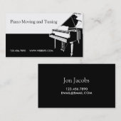 Piano-muziek verplaatsen en afstemmen visitekaartje (Voorkant / Achterkant)