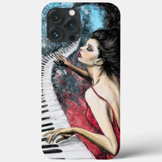 Piano Muziek Vrouw iPhone Case (Achterkant)