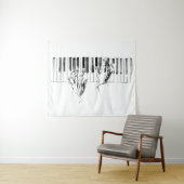 Piano-muziek Wandkleed (In Situ (horizontaal))