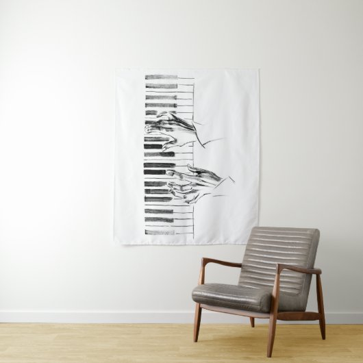 Piano-muziek Wandkleed (In situ)