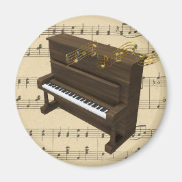 Piano muziekinstrument en bladmuziek magneet