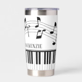 Piano Muzieknote Script Naam Aangepast Geïsoleerde Drinkbeker (Links)