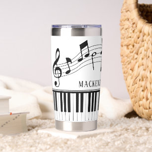 Piano Muzieknote Script Naam Aangepast Geïsoleerde Drinkbeker