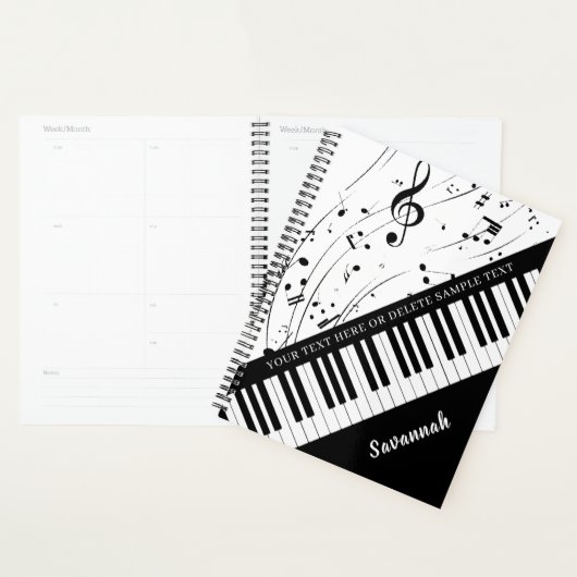 Piano-Muzieknoten - Aangepaste kleuren Planner (Display)