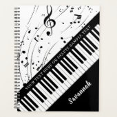 Piano-Muzieknoten - Aangepaste kleuren Planner (Voorkant)