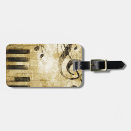 Piano-Muzieknoten Bagagelabel
