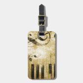 Piano-Muzieknoten Bagagelabel (Voorkant verticaal)