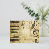 Piano-Muzieknoten Briefkaart (Staand voorkant)