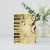 Piano-Muzieknoten Briefkaart (Staand voorkant)