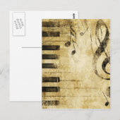 Piano-Muzieknoten Briefkaart (Voorkant / Achterkant)