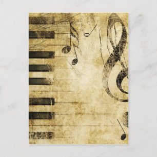 Piano-Muzieknoten Briefkaart