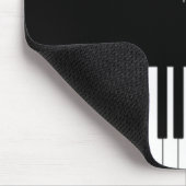 Piano Muzieknoten Monogram Naam Aangepaste kleur Muismat (Hoek)