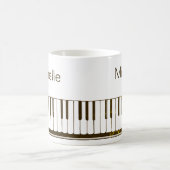 Piano Muzieknoten Script Name Black White Coffee M Koffiemok (Center)