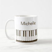 Piano Muzieknoten Script Name Black White Coffee M Koffiemok (Links)