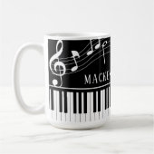 Piano Muzieknoten Script Name Black White Koffiemok (Links)