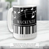 Piano Muzieknoten Script Name Black White Koffiemok