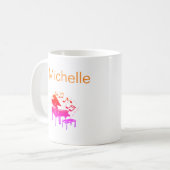 Piano Muzieknoten Script Name Black White Koffiemok (Voorkant links)