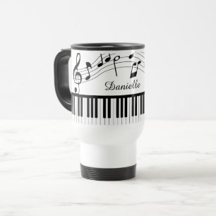 Piano Muzieknoten Script Name Black White Reisbeker