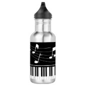 Piano Muzieknoten Script Name Black White Stainles Waterfles (Rechts)
