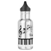 Piano Muzieknoten Script Name Black White Waterfles (Links)