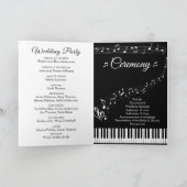 Piano Muzieknoten Zwart & Wit Foto Huwelijk Programma (Binnen)