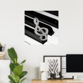 Piano-muzieksymbool Poster (Thuiskantoor)