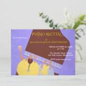 Piano Muziekuitvoering Duet Recital Evenement  Kaart (Staand voorkant)